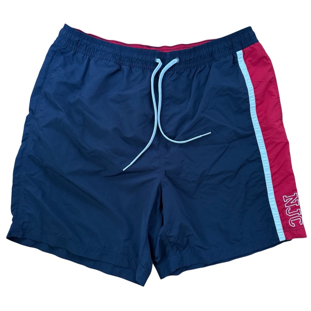 Nautica Jeans Co. Swim‎ Trunks Navy Red XL Mesh Lined